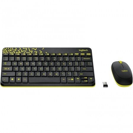 Logitech Set Bežični miš i tastatura MK240, Crno-žuti