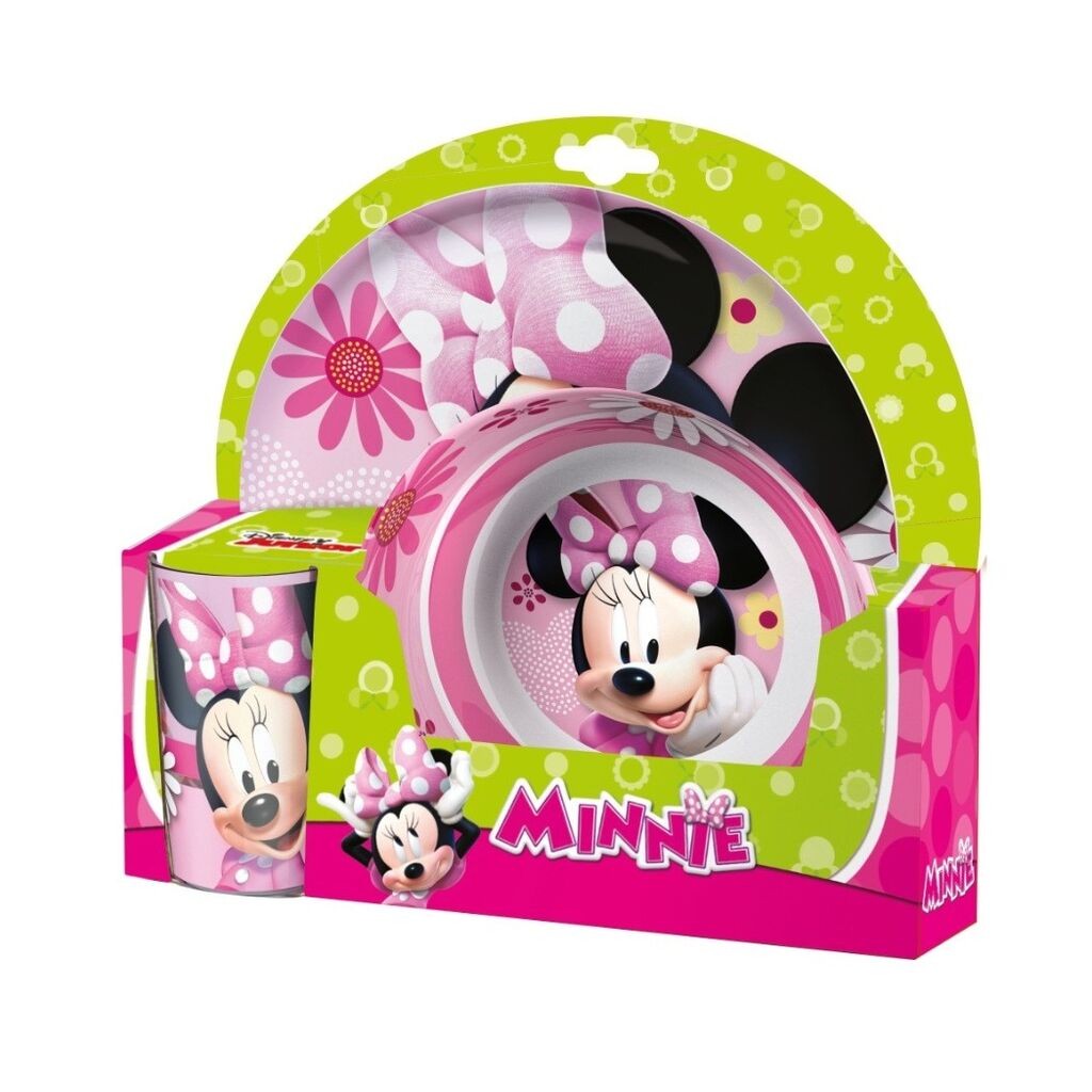 Disney Poklon set Minnie (2 tanjira + čaša), roze