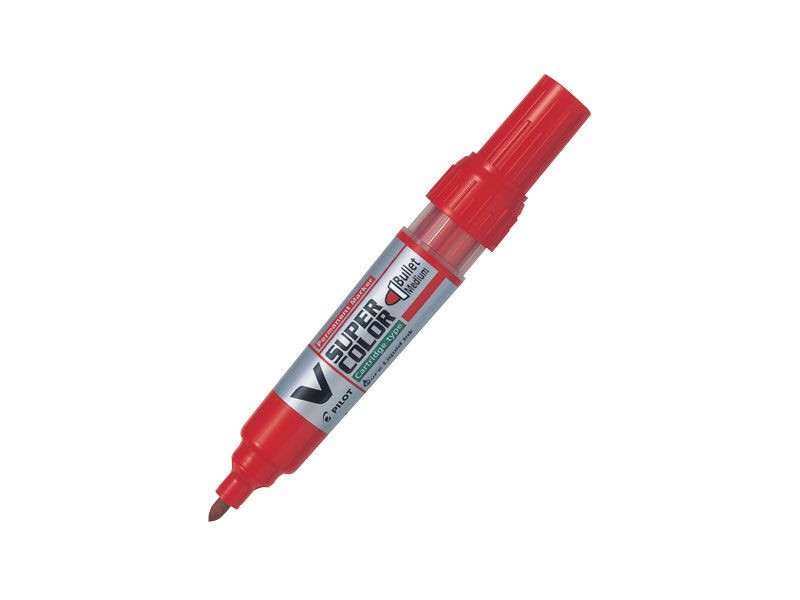 Pilot Marker V Super Color, Okrugli vrh, Crveni