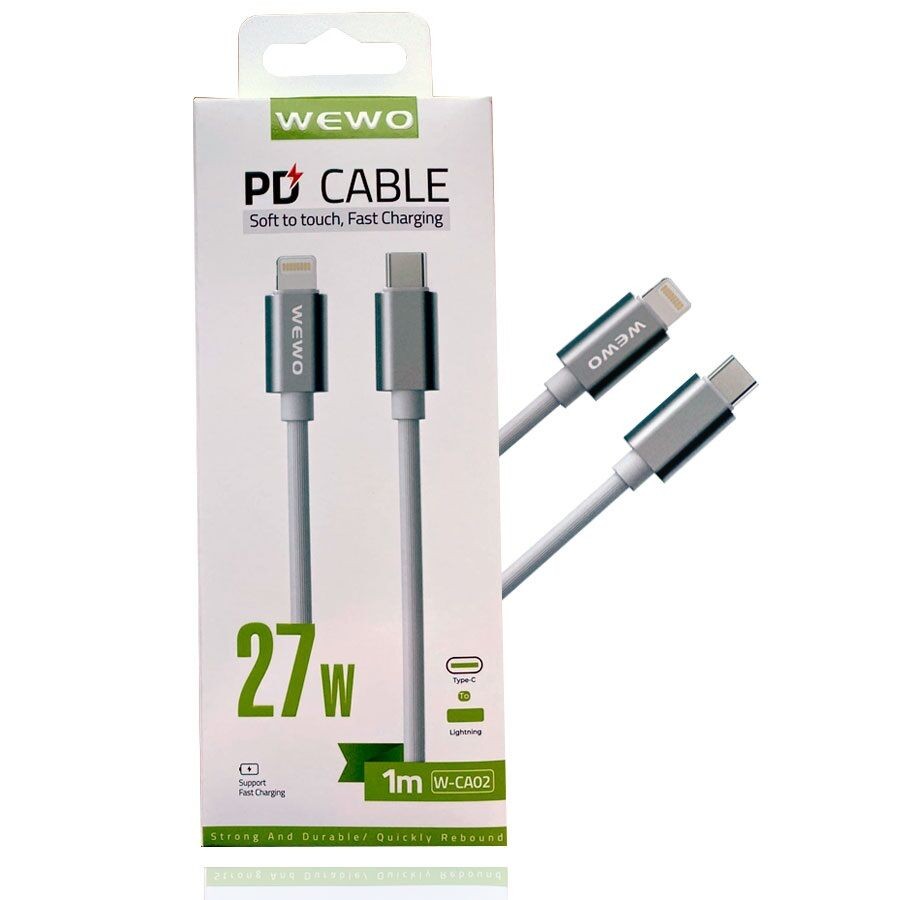 Wewo Data Kabel Type-C na Lightning, 1m, 27W, Sivi