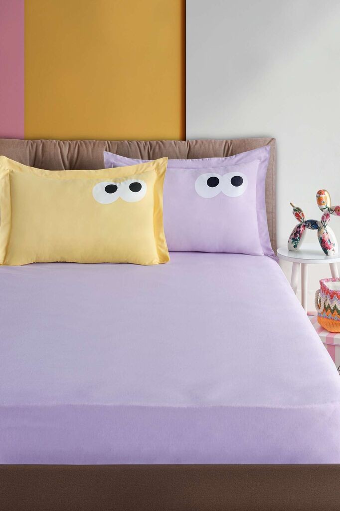 L'essentiel Maison set posteljine Funny, 160x220 cm, ljubičasta
