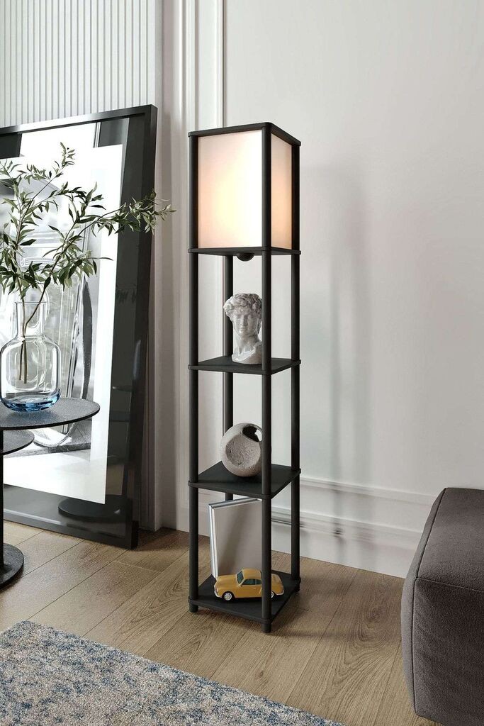 Opviq podna lampa, crna