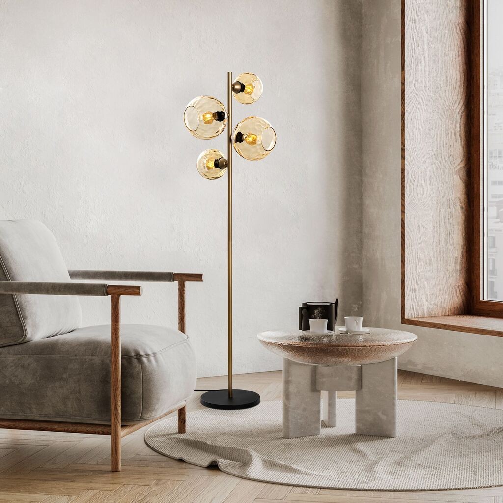 Opviq podna lampa Benek-20-15-14524, zlatna boja