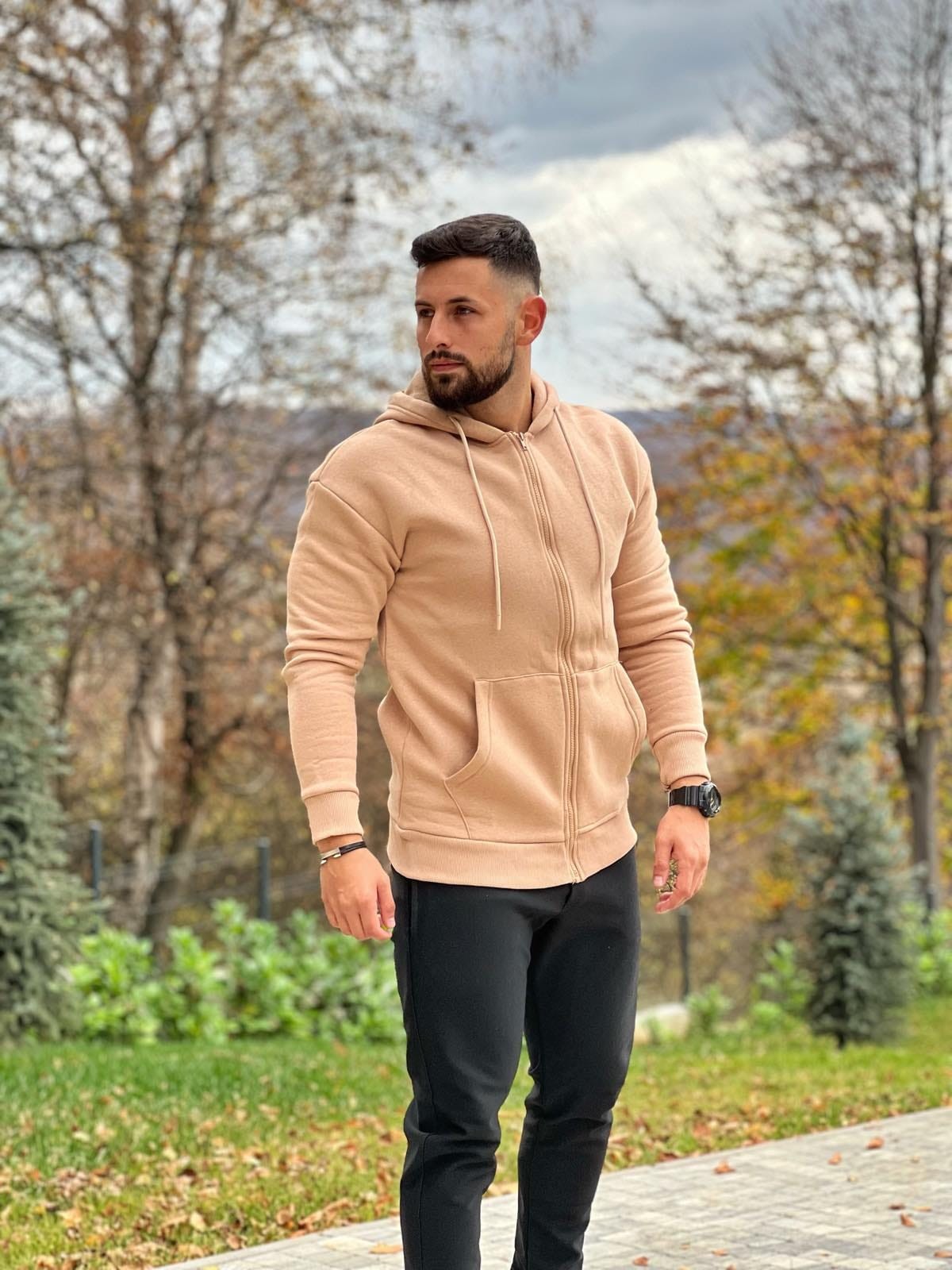 Muška dukserica 1210  Bež