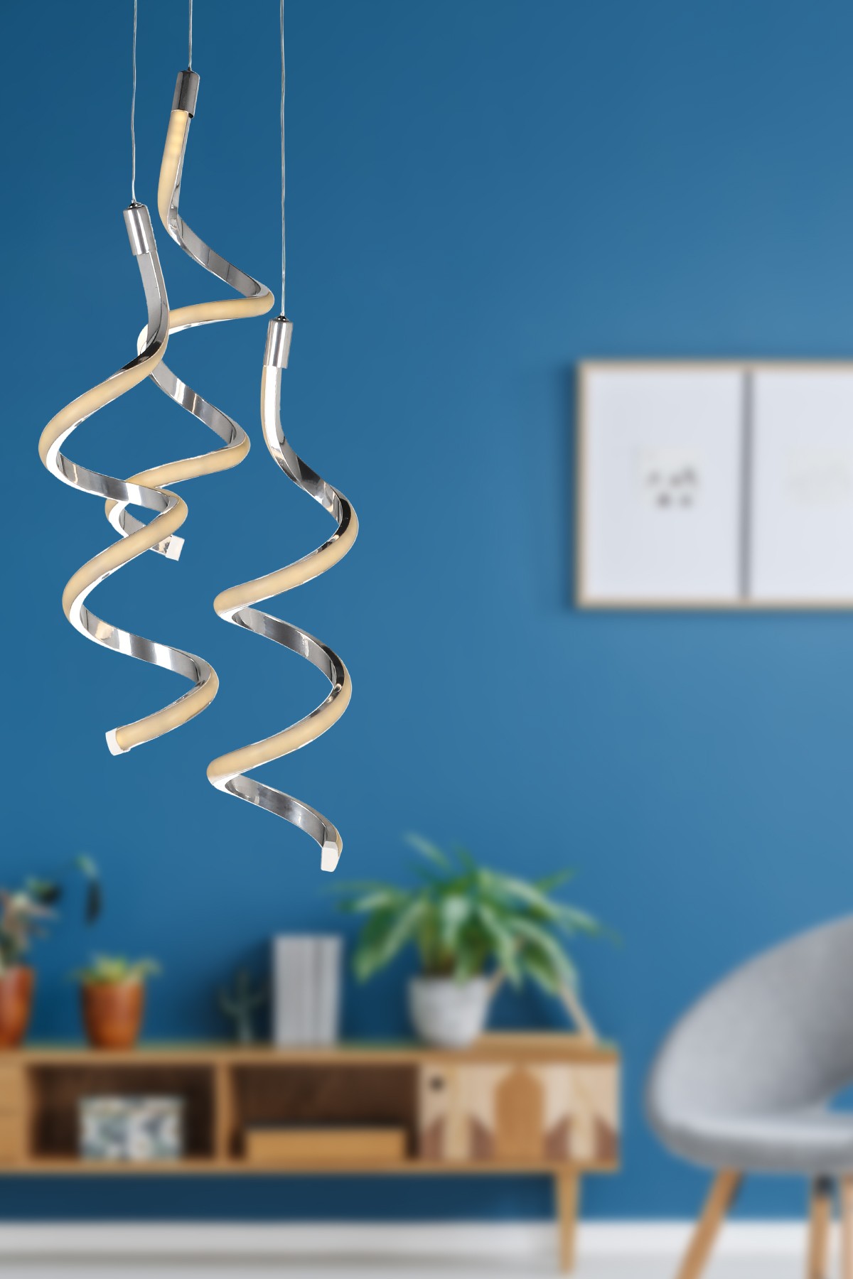 Kry Light Led luster Hilton 3, Srebrni