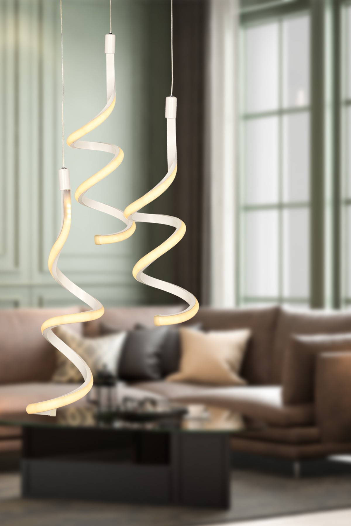 Kry Light Led luster Hilton 3, Bijeli