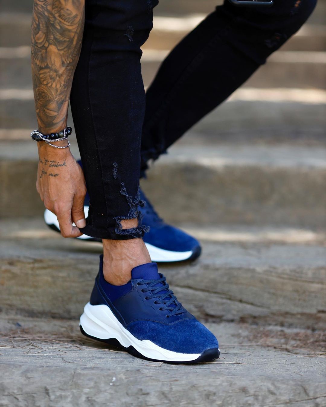 Due Fratelli Muške patike FRA383  100% koža,  Plave