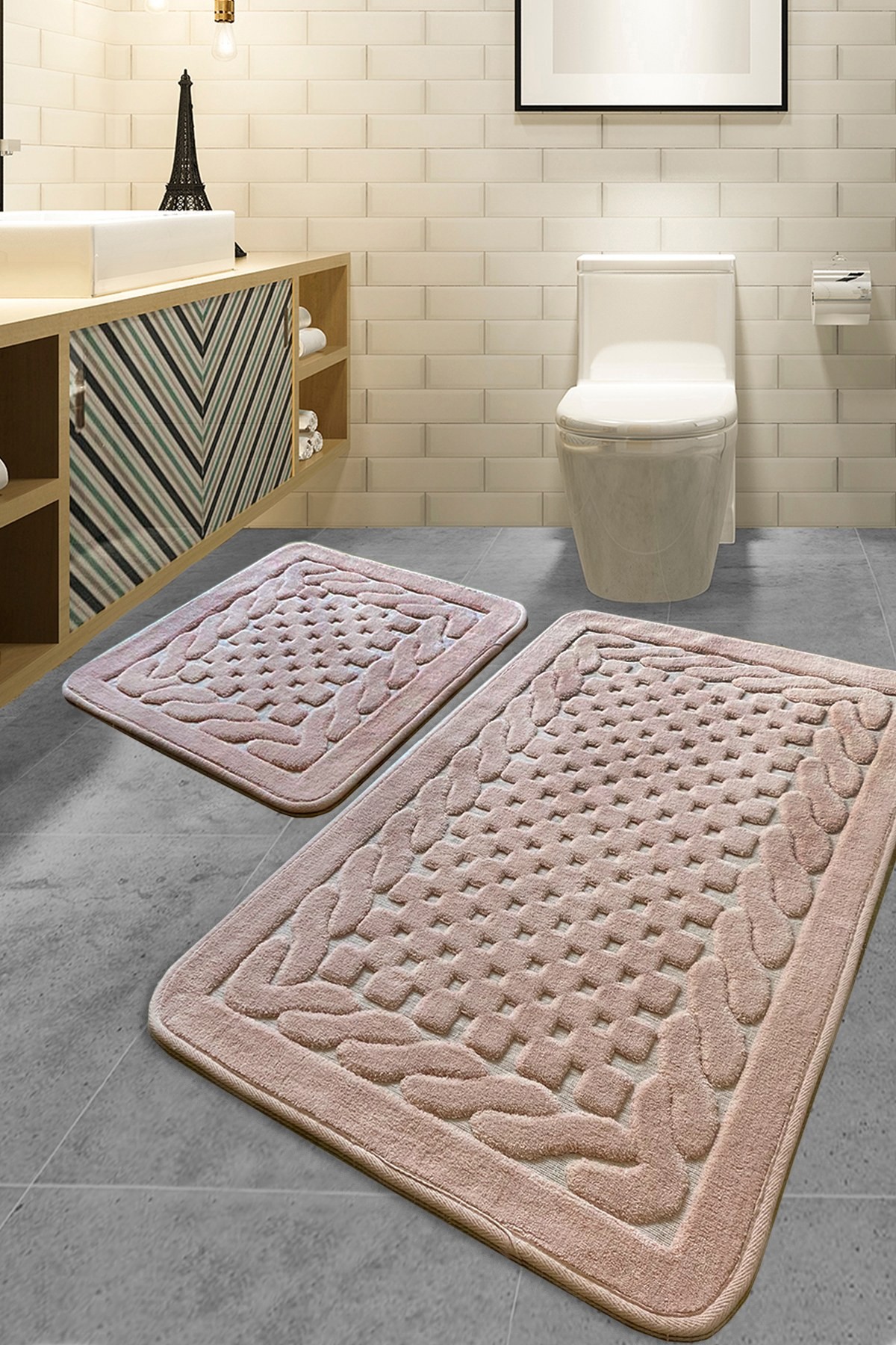 L'essentiel Maison Set od 2 kupaonska tepiha Bež