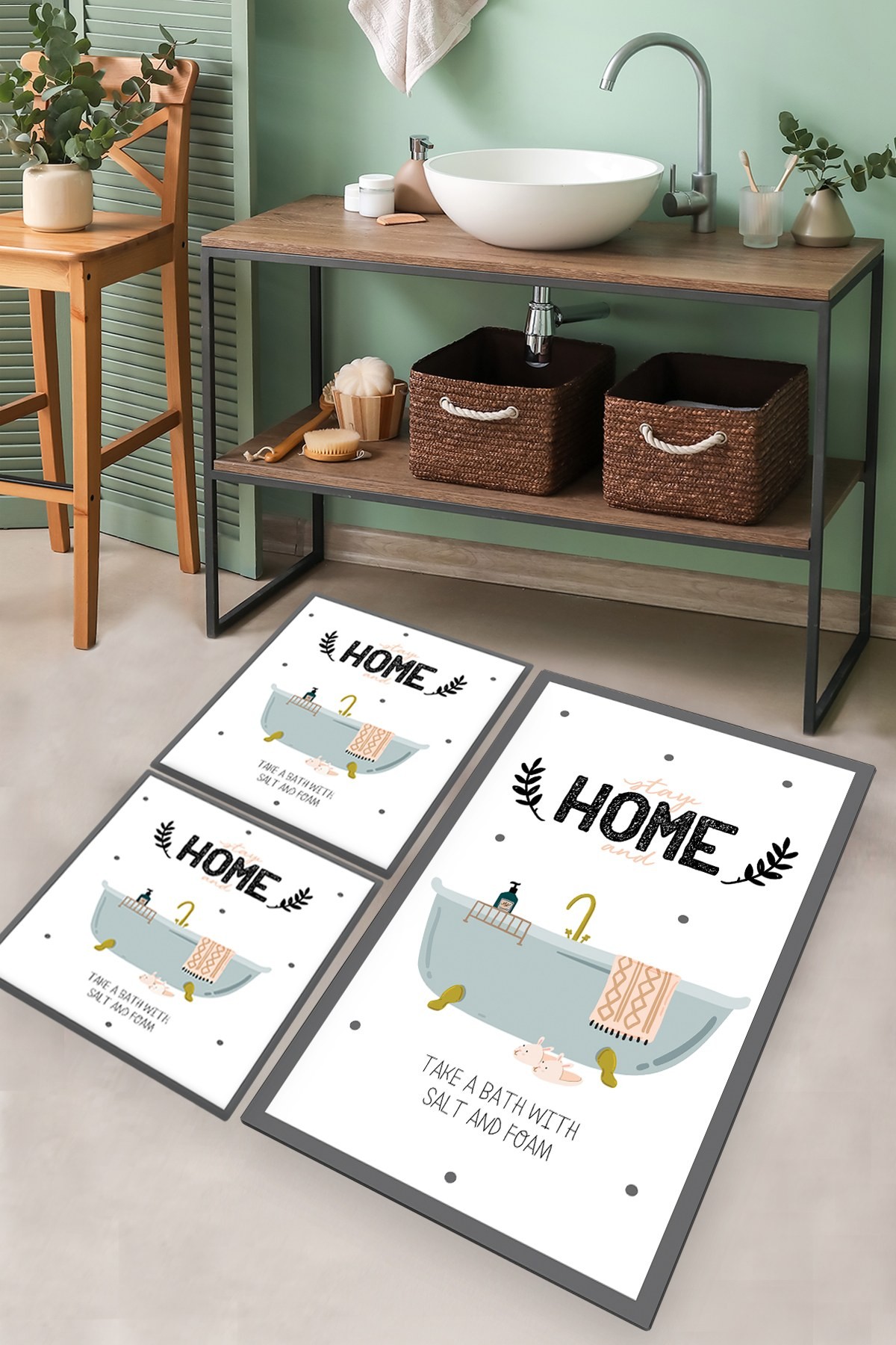 L'essentiel Maison Set od 3 kupaonska tepiha Colorful