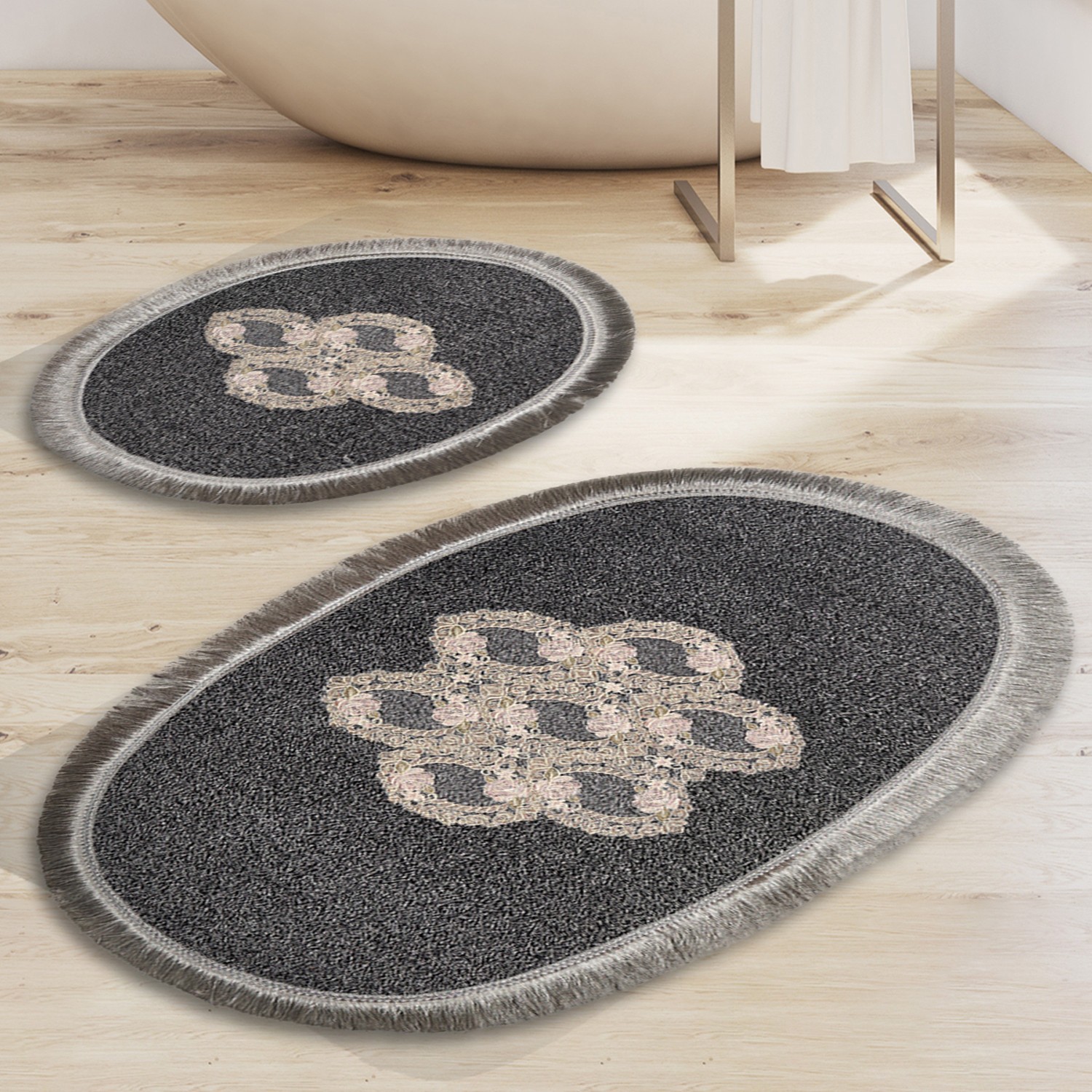 L'essentiel Maison Set od 2 kupaonska tepiha Antracit