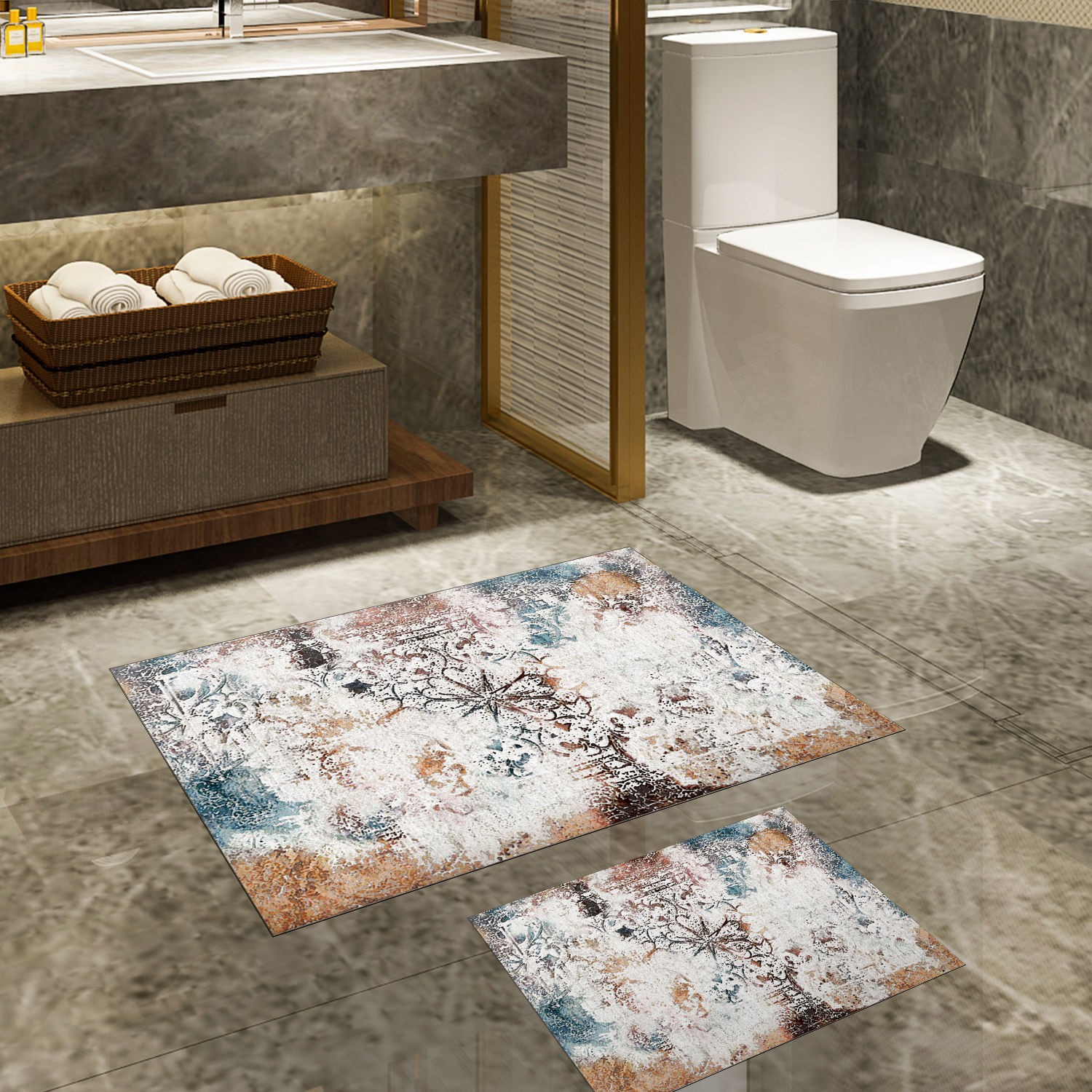 L'essentiel Maison Set od 2 kupaonska tepiha Šarene