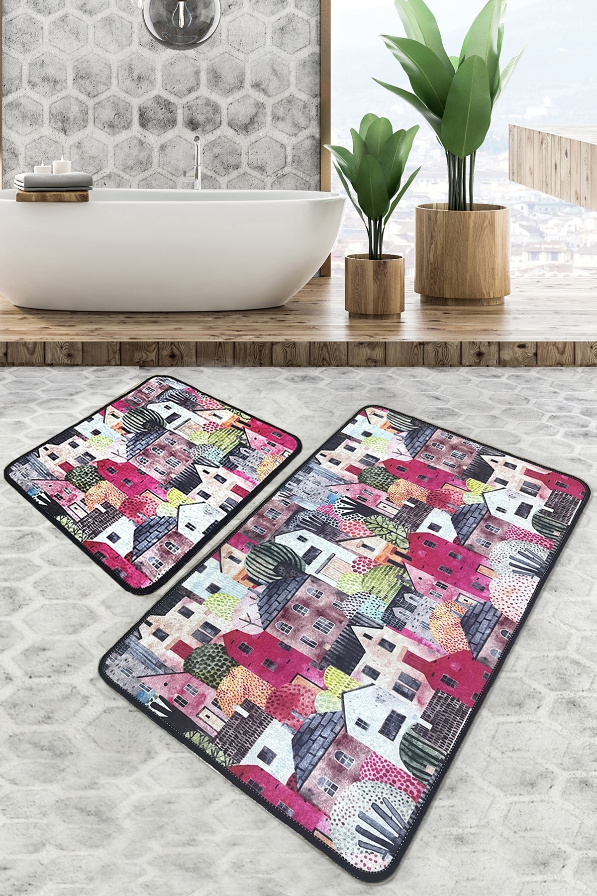 L'essentiel Maison Set od 2 kupaonska tepiha Šarene