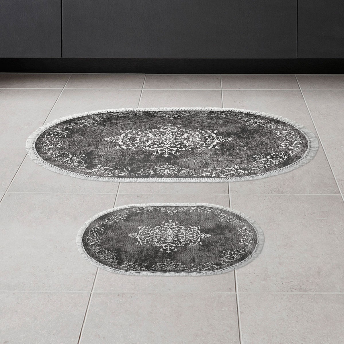 L'essentiel Maison Set od 2 kupaonska tepiha siva