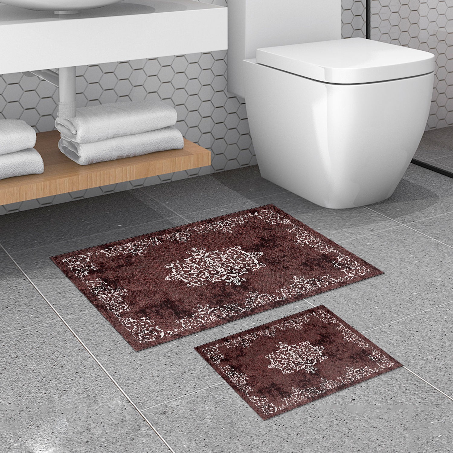 L'essentiel Maison Set od 2 kupaonska tepiha Bordeaux