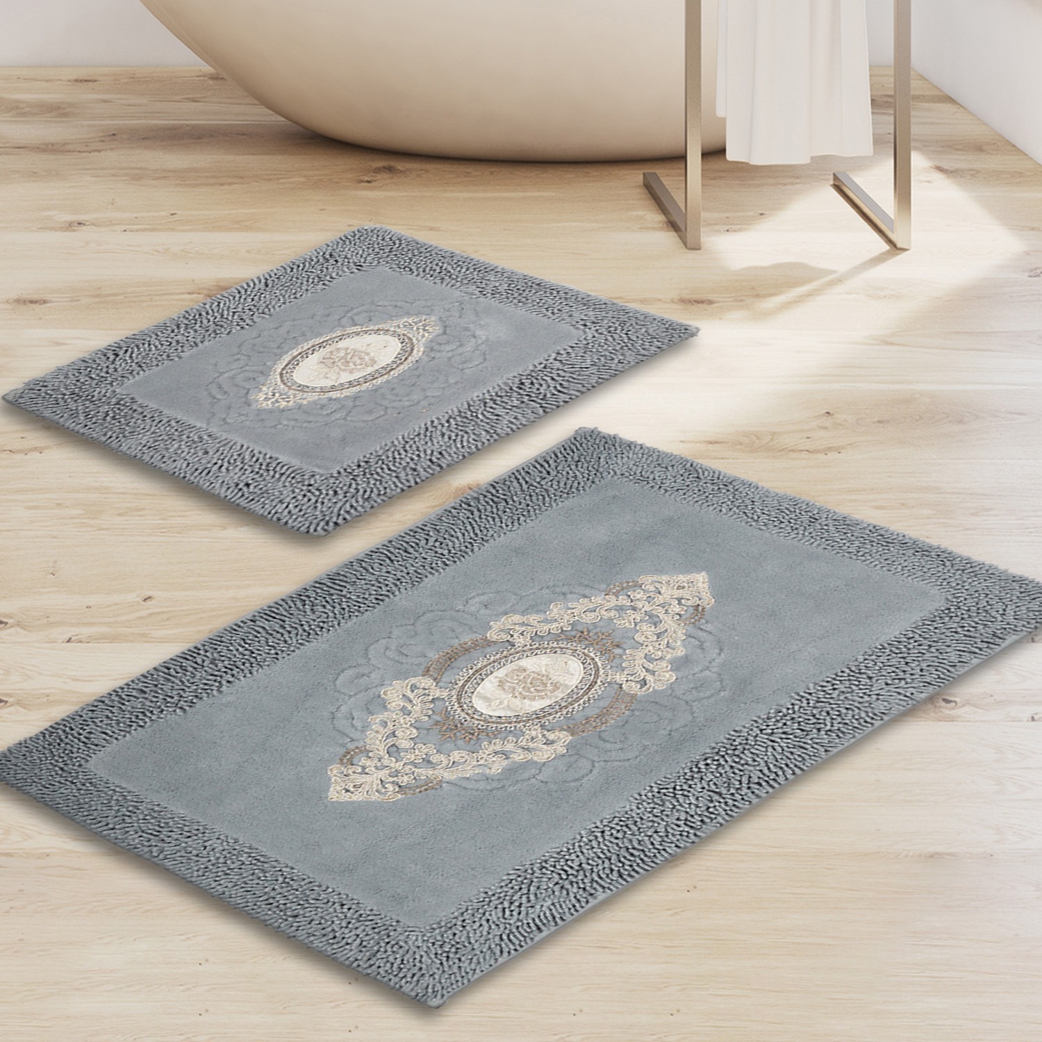 L'essentiel Maison Set od 2 kupaonska tepiha siva