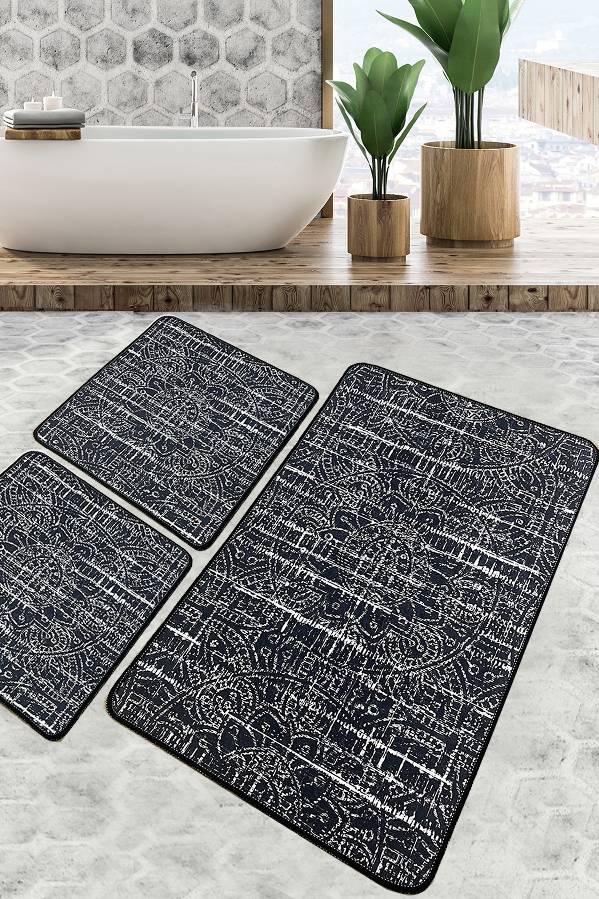 L'essentiel Maison Set od 3 kupaonska tepiha Colorful