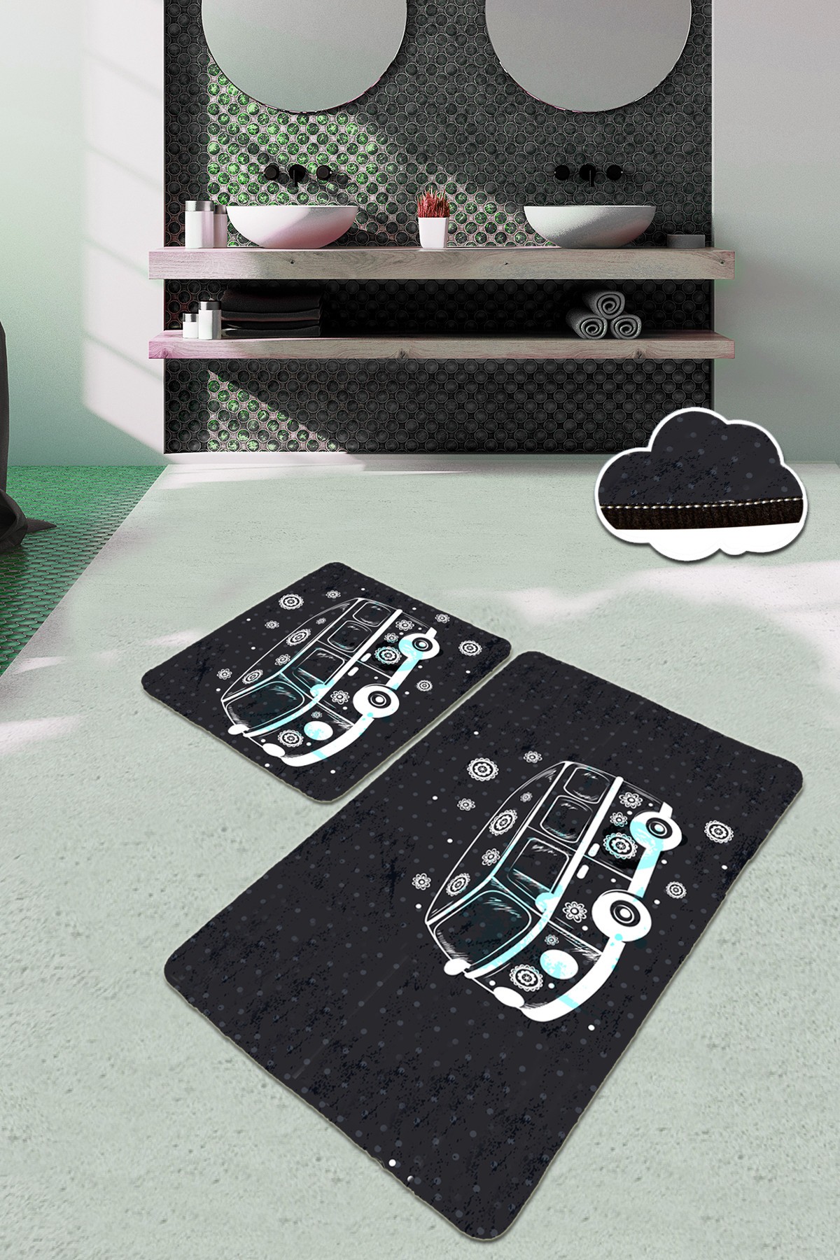 L'essentiel Maison Set od 2 kupaonska tepiha Šarene