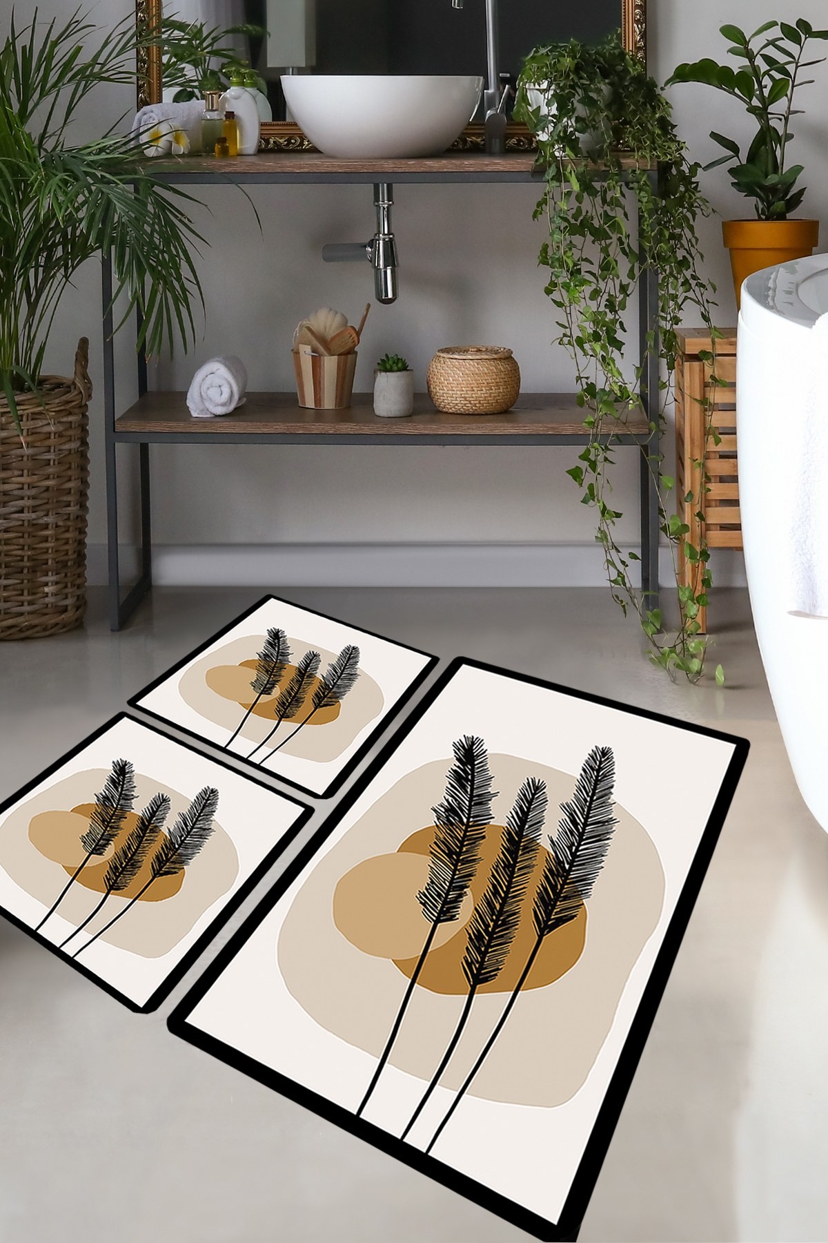 L'essentiel Maison Set od 3 kupaonska tepiha Colorful