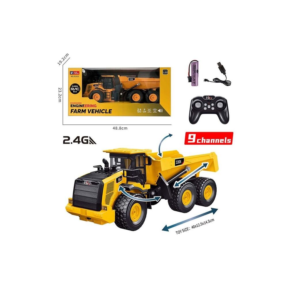 Igračka kamion na daljinsko upravljanje, žuta