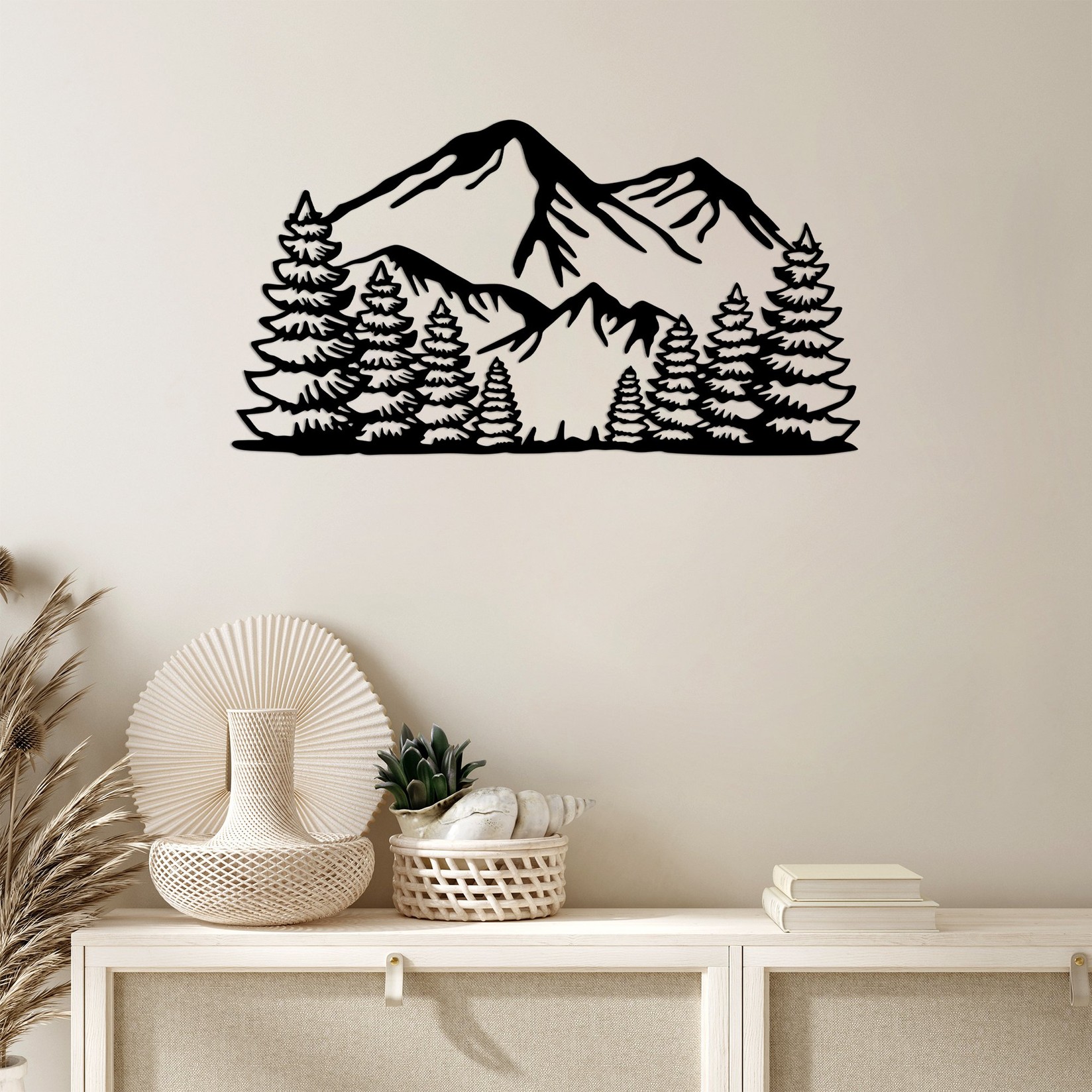 Wallity Zidna dekoracija Ergan, 37x70 cm, 1,5 mm, Crna