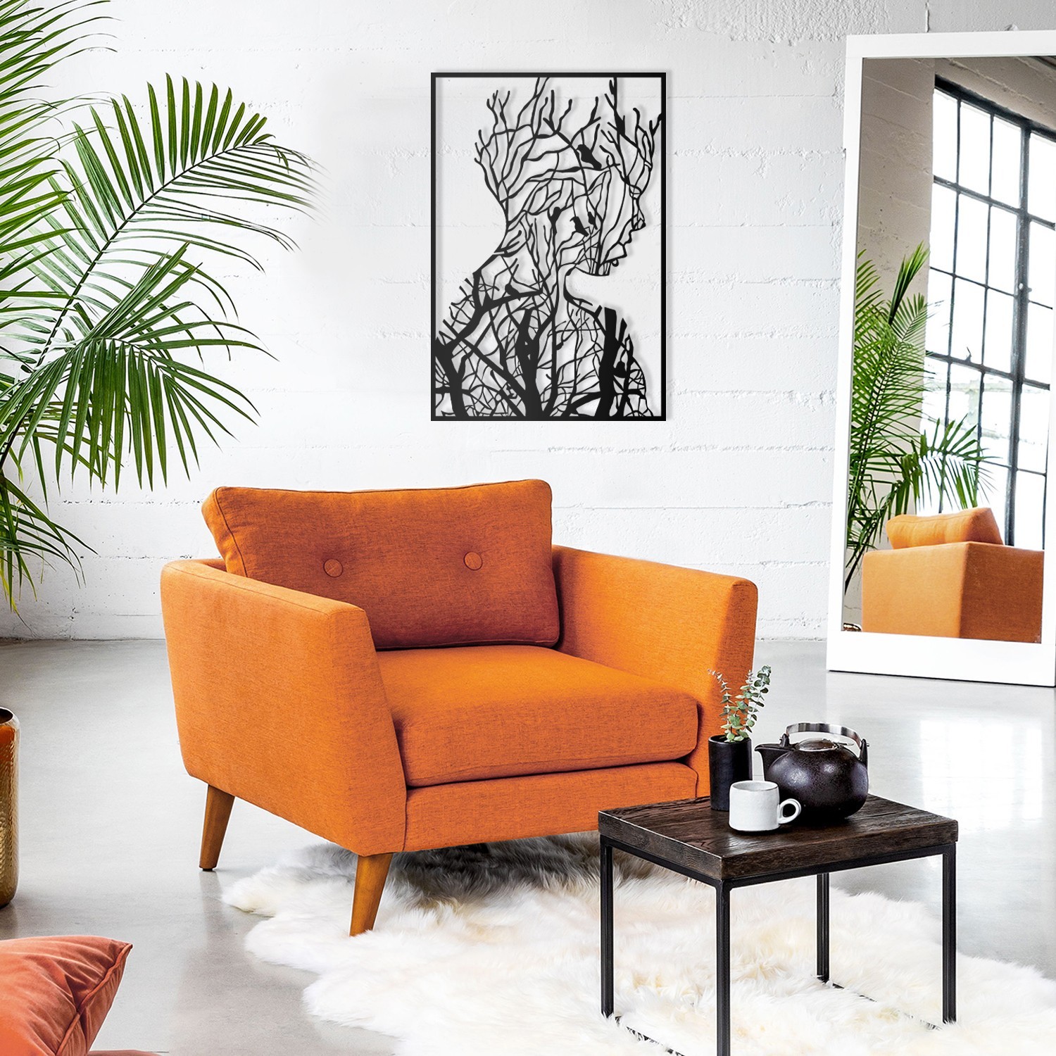 Wallity Zidna dekoracija Drvo ljepote, 48x70 cm 2 mm, Crna