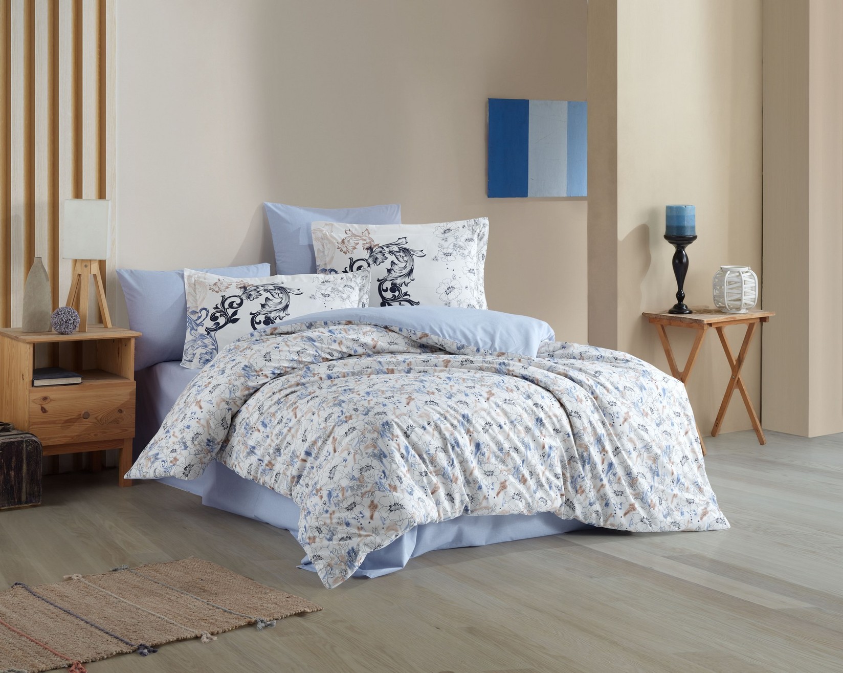 L'essentiel Maison set posteljine Fiesta, 200x220 cm, 240x260 cm, plava