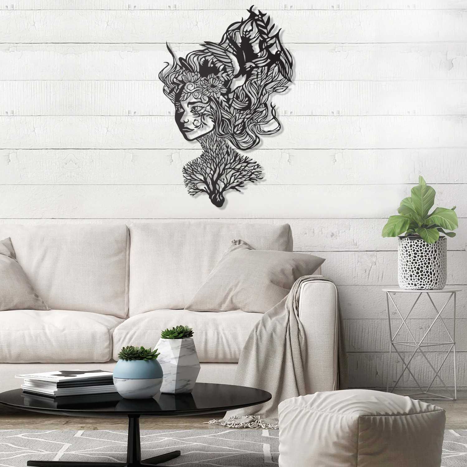 Wallity Zidna dekoracija Srce ljepote, 47x70 cm 2 mm, Crna