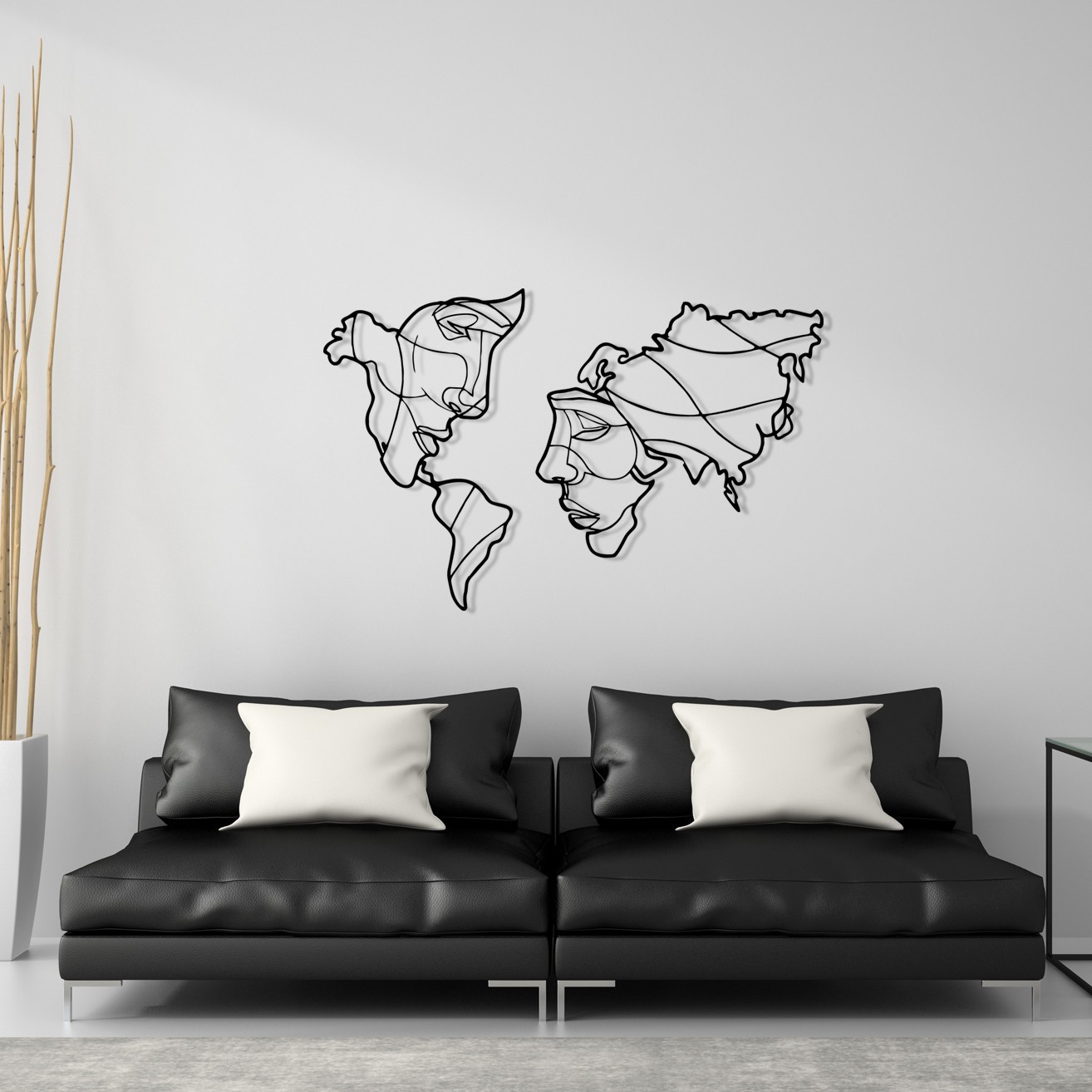 Wallity Zidna dekoracija Suret, 139x89 cm, 1,2 mm, Crna