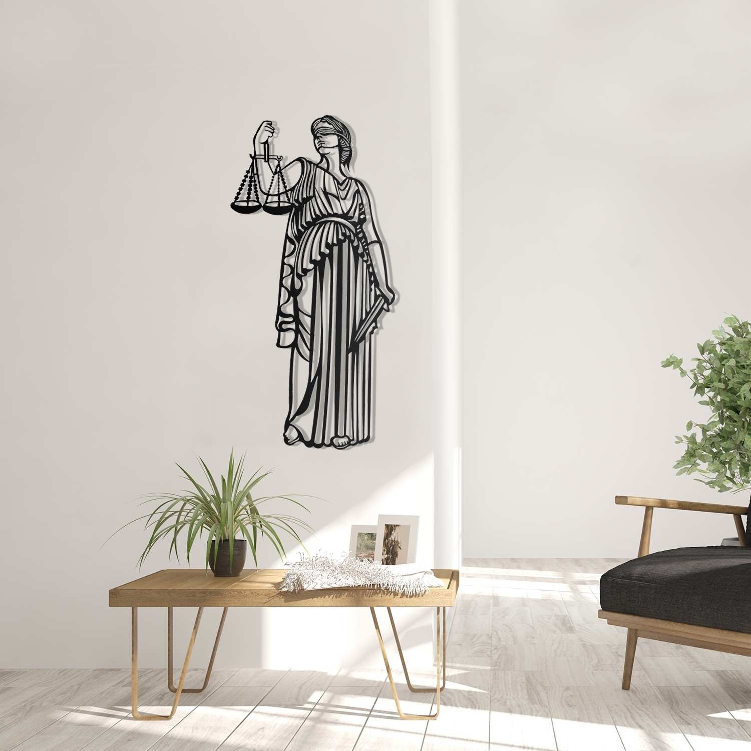 Wallity Zidna dekoracija Pravda, 35x70 cm 2 mm, Crna