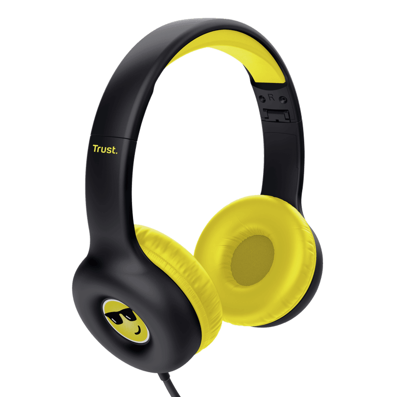 Trust slušalice NOUNA KIDS, 3,5 mm, set naljepnica, crne