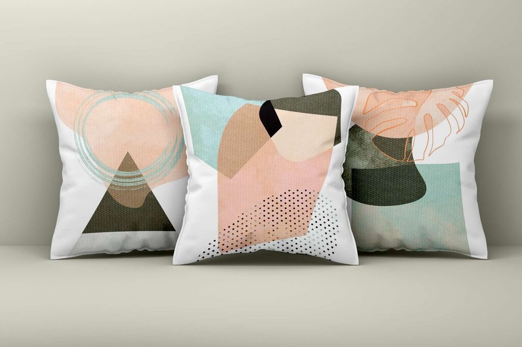 Aberto Design Set ukrasnih jastučnica Asr_plw25-19, 43x43 cm, 3 komada, Šarene