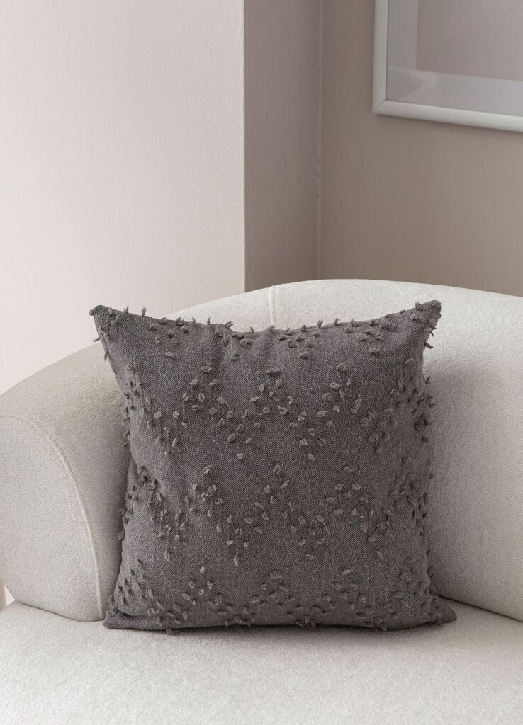 Aberto Design Dekorativna jastučnica Tuffet, 43x43 cm, Siva