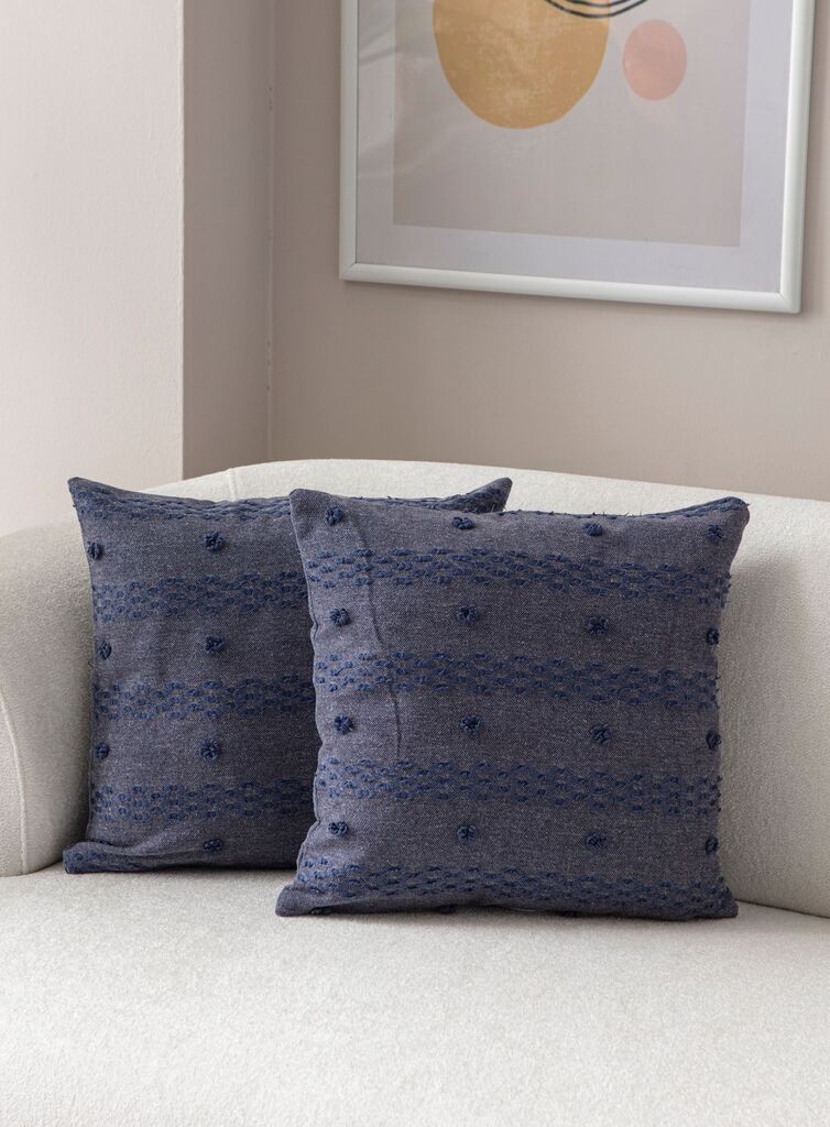 Aberto Design Set ukrasnih jastučnica Tuffet, 43x43 cm, 2 komada, Plava