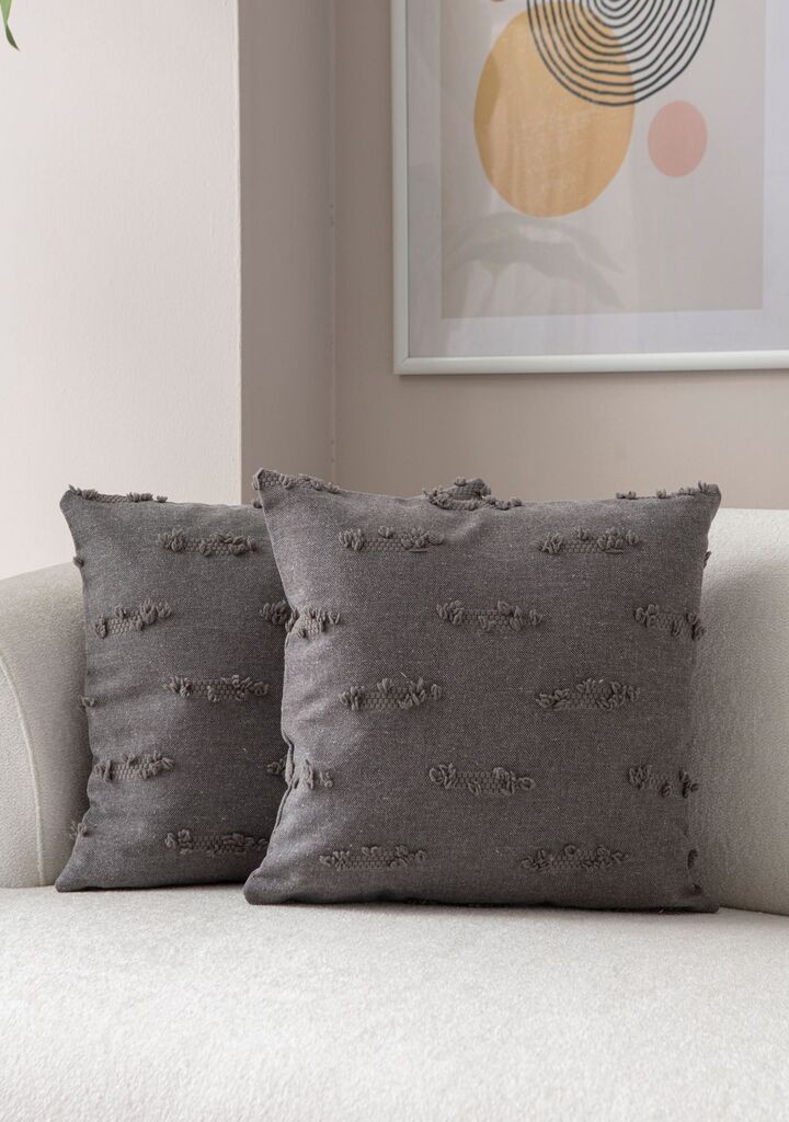 Aberto Design Set ukrasnih jastučnica Tuffet, 43x43 cm, 2 komada, Siva