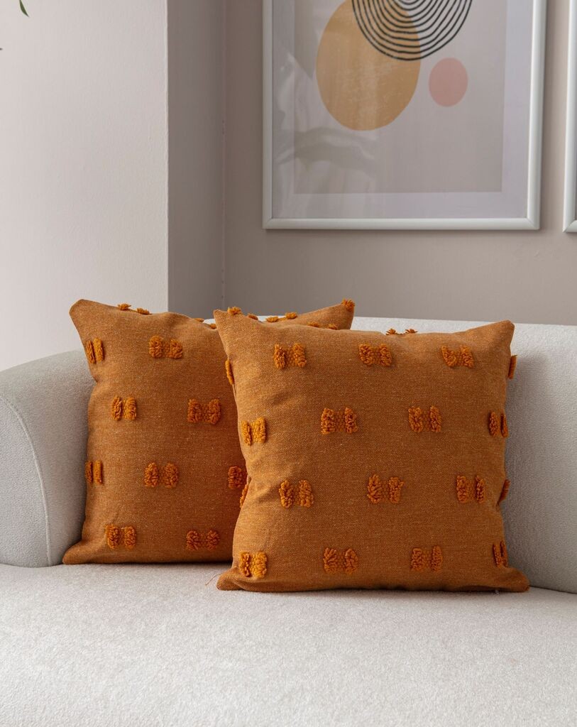 Aberto Design Set ukrasnih jastučnica Tuffet, 43x43 cm, 2 komada, narandžasta