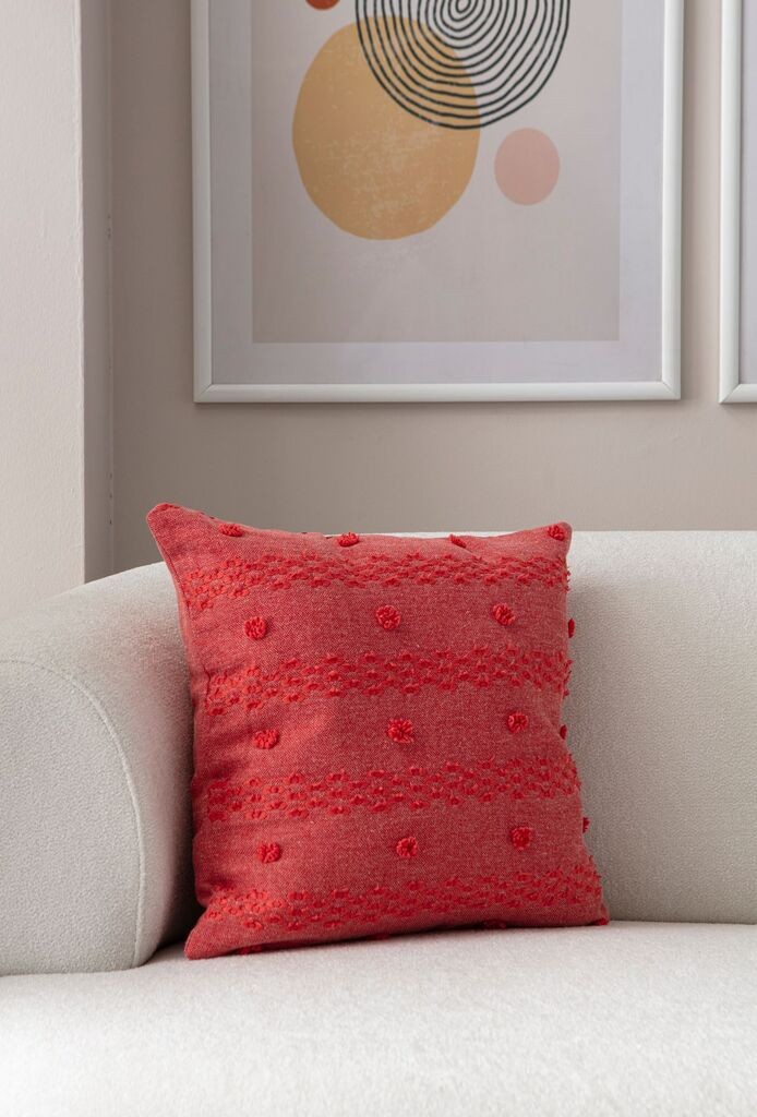 Aberto Design Dekorativna jastučnica Tuffet, 43x43 cm, Crvena