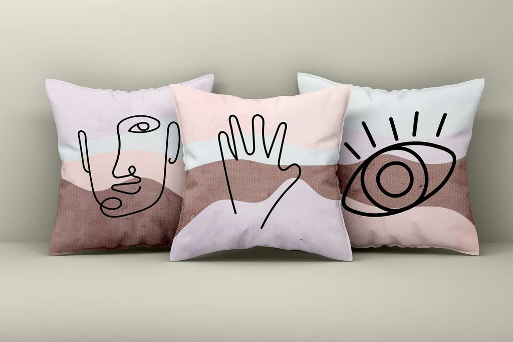 Aberto Design Set ukrasnih jastučnica Asr_plw25-5, 43x43 cm, 3 komada, Šarene