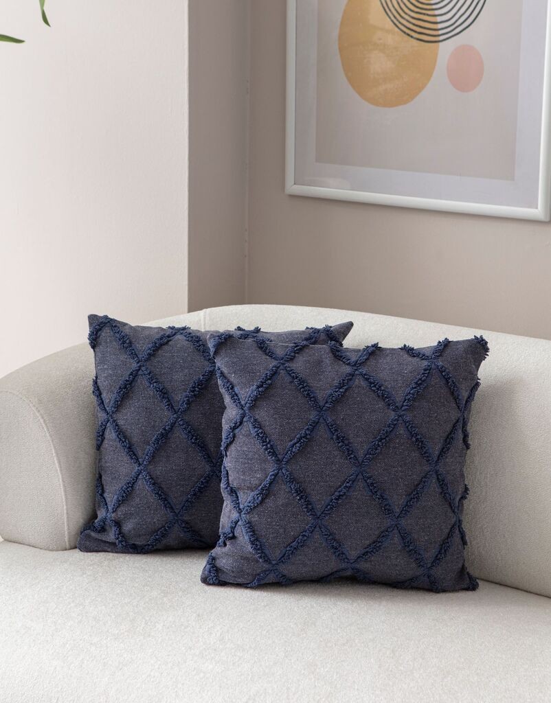 Aberto Design Set ukrasnih jastučnica Tuffet, 43x43 cm, 2 komada, Plava