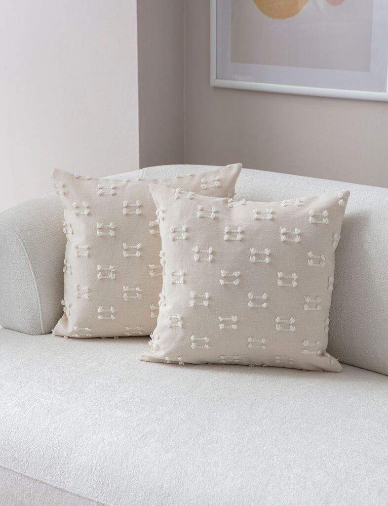 Aberto Design Set ukrasnih jastučnica Tuffet, 43x43 cm, 2 komada, krem