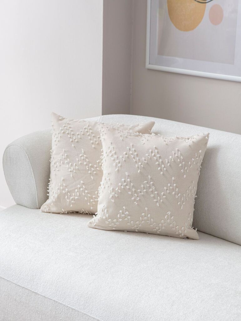 Aberto Design Set ukrasnih jastučnica Tuffet, 43x43 cm, 2 komada, krem