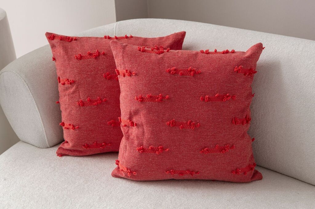 Aberto Design Set ukrasnih jastučnica Tuffet, 43x43 cm, 2 komada, Crvena