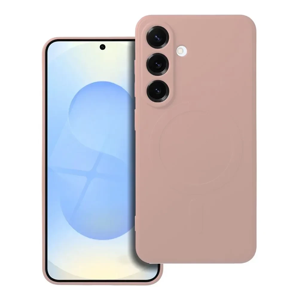 Silicone MagSafe maska za mobilni telefon Samsung S25 Mag Cover, Roze