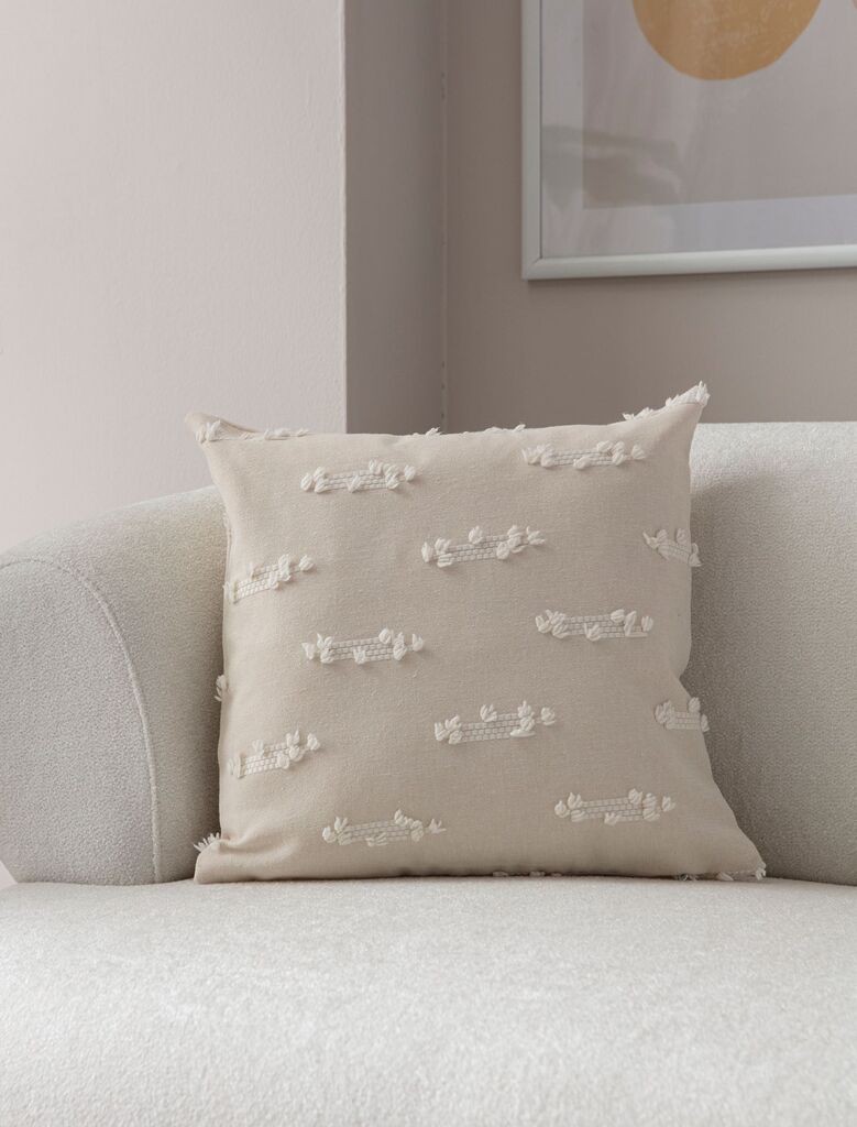 Aberto Design Ukrasna jastučnica Tuffet, 43x43 cm, krem