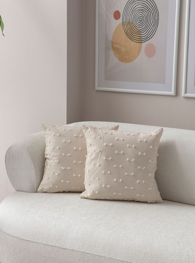 Aberto Design Set ukrasnih jastučnica Tuffet, 43x43 cm, 2 komada, krem