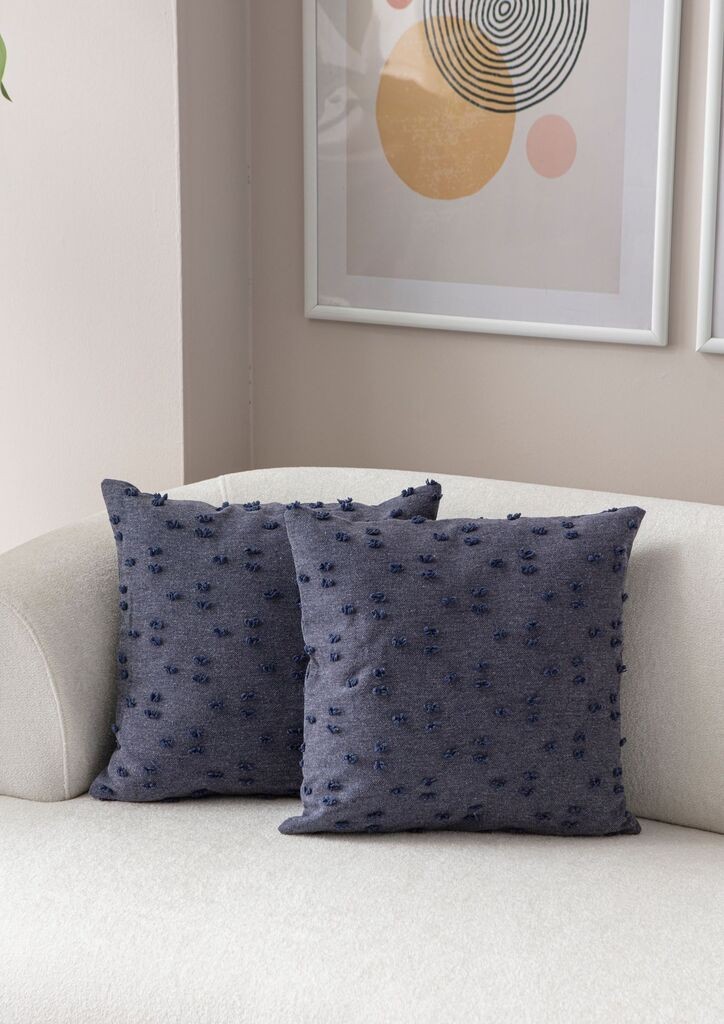 Aberto Design Set ukrasnih jastučnica Tuffet, 43x43 cm, 2 komada, Plava