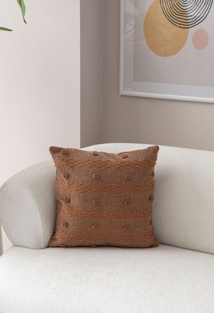 Aberto Design Ukrasna jastučnica Tuffet, 43x43 cm, Smeđa