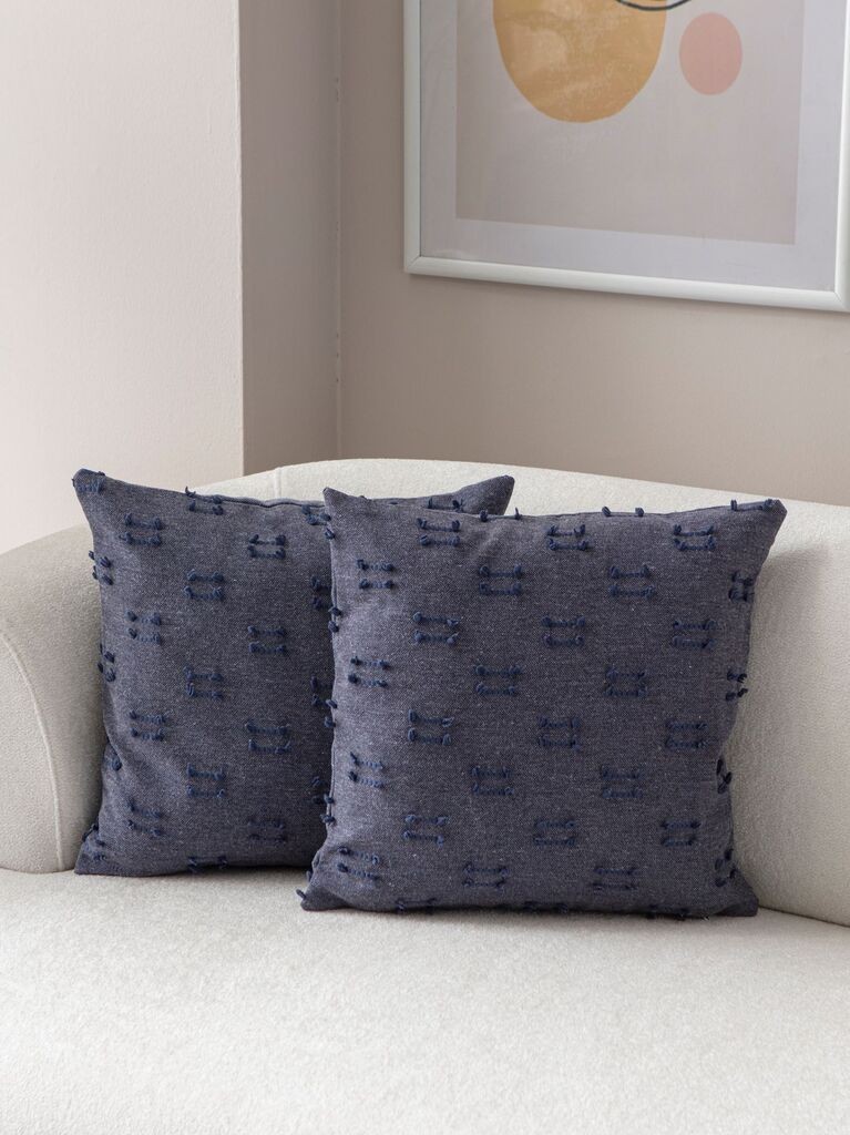 Aberto Design Set ukrasnih jastučnica Tuffet, 43x43 cm, 2 komada, Plava