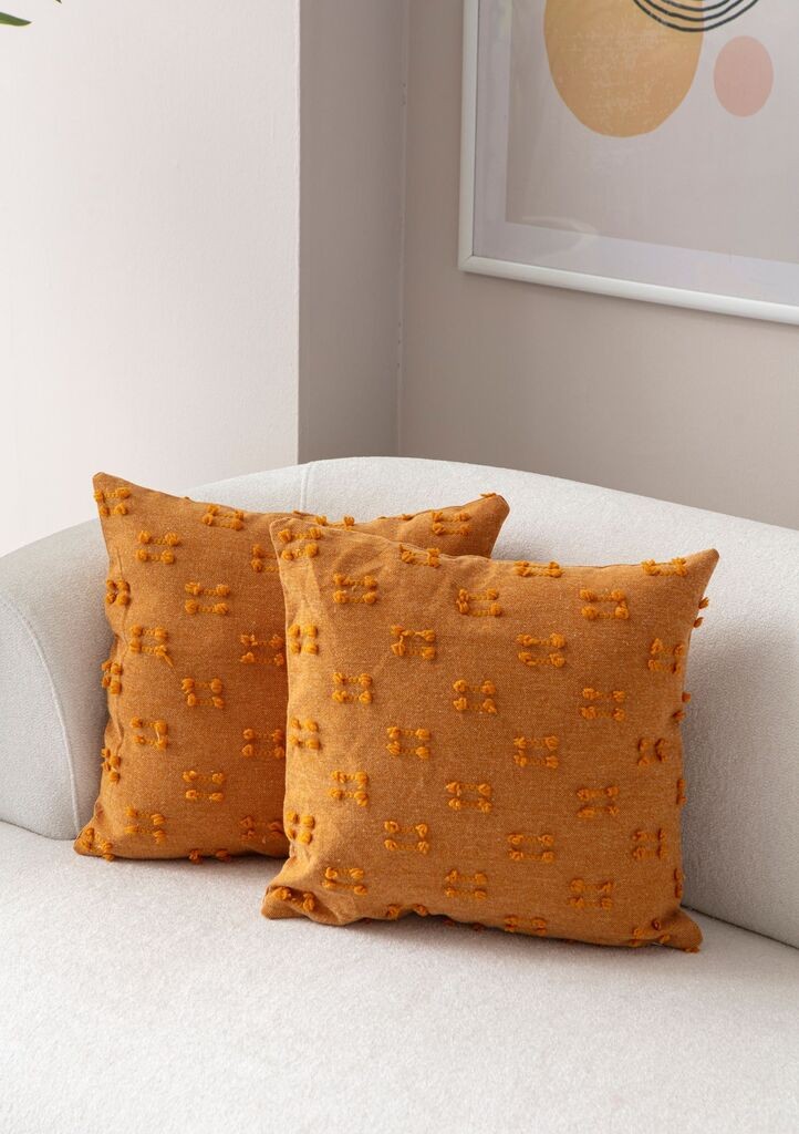 Aberto Design Set ukrasnih jastučnica Tuffet, 43x43 cm, 2 komada, narandžasta