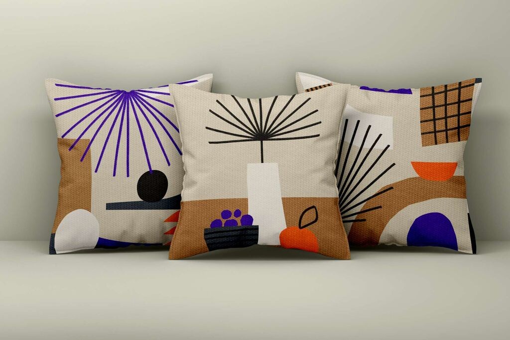 Aberto Design Set ukrasnih jastučnica Asr_plw25-35, 43x43 cm, 3 komada, Šarene