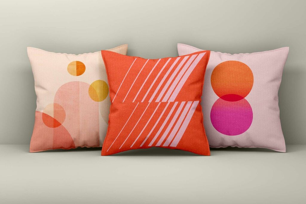 Aberto Design Set ukrasnih jastučnica Asr_plw25-24, 43x43 cm, 3 komada, Šarene